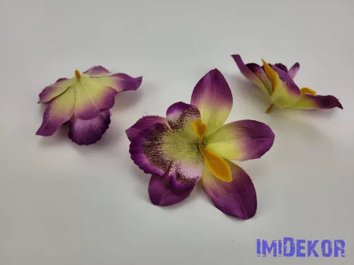 Orchidea selyemvirág fej 10 cm - Lilás