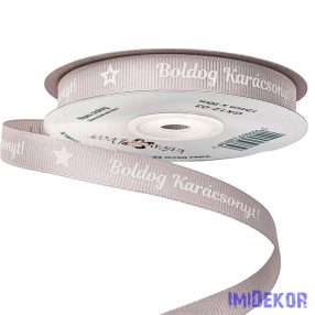   Boldog Karácsonyt! feliratos ripsz szalag 12mm x 20m - Pezsgő