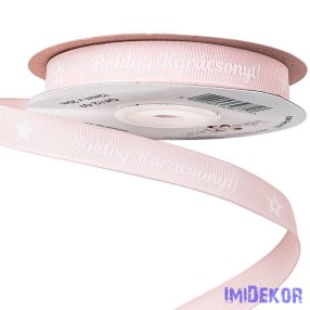   Boldog Karácsonyt! feliratos ripsz szalag 12mm x 20m - Halvány Rózsaszín