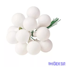 Üveggömb pick 2cm 12db/köteg - Matt Fehér