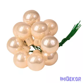 Üveggömb pick 2cm 12db/köteg - Fényes Krém