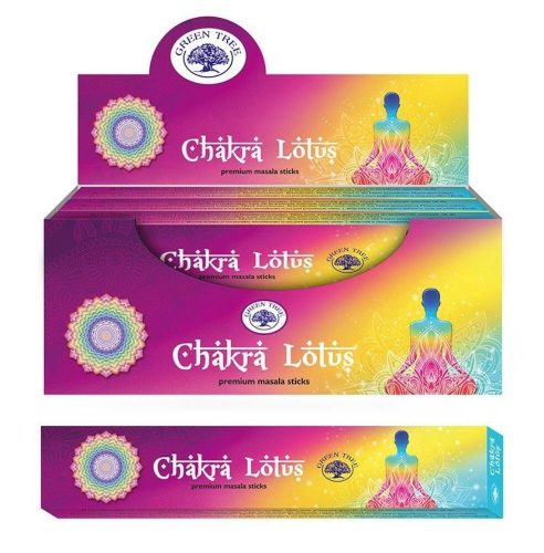 Green Tree Chakra Lotus / Csakra Lótusz füstölő indiai maszala 15 g