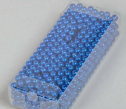 Gyöngy 6 mm 85 g fűzhető - Kék