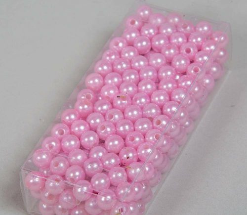 Gyöngy 8 mm 85 g fűzhető - Rózsaszín