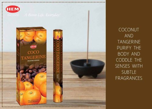 HEM Coco Tangerine / Kókusz Mandarin füstölő hexa indiai 20 db