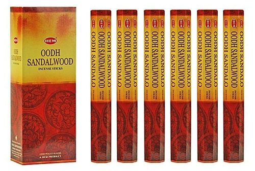 HEM Oodh Sandalwood / Agarfa Szantál füstölő hexa indiai 20 db