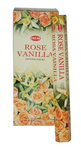 HEM Rose Vanilla / Rózsa Vanília füstölő hexa indiai 20 db