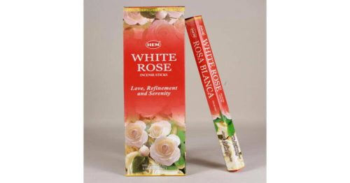 HEM White Rose / Fehér Rózsa füstölő hexa indiai 20 db