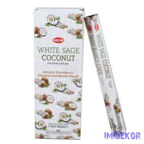   HEM hexa füstölő 20db White Sage Coconut / Fehér Zsálya Kókusz