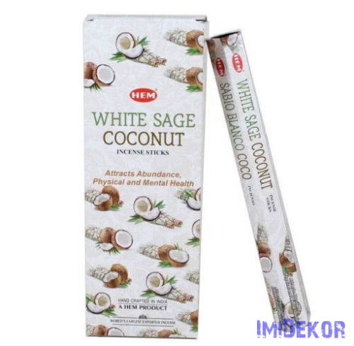 HEM hexa füstölő 20db White Sage Coconut / Fehér Zsálya Kókusz