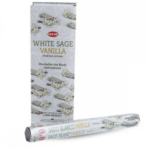 HEM White Sage Vanilla / Fehér Zsálya Vanília füstölő hexa indiai 20 db
