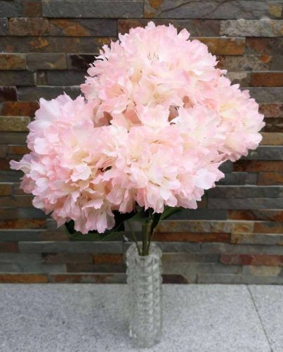 Hortenzia selyemvirág csokor 45 cm - Babarózsaszín