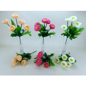 Százszorszép 5 fejű selyemvirág csokor 29 cm