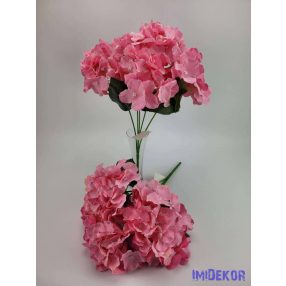 Hortenzia 5 ágú selyemvirág csokor 47 cm - Rózsaszín