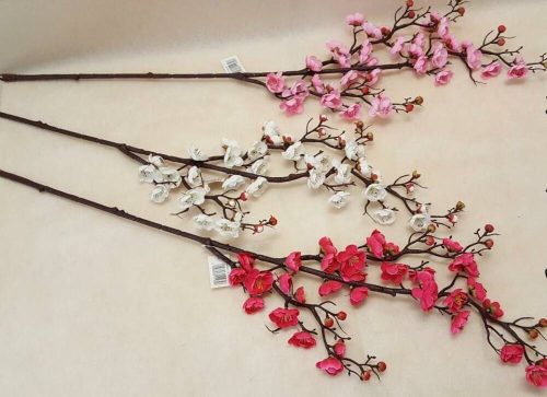 Cseresznye ág szálas selyemvirág 90 cm több színben