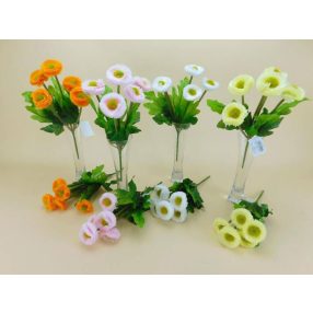 Százszorszép 5 fejű selyemvirág csokor 29 cm