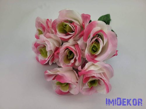 Rózsa nyílott 10v selyem csokor 42 cm - Cirmos Rózsaszín