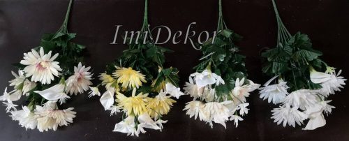 Gerbera + kála kis virágokkal 10 ágú selyemvirág csokor 44 cm