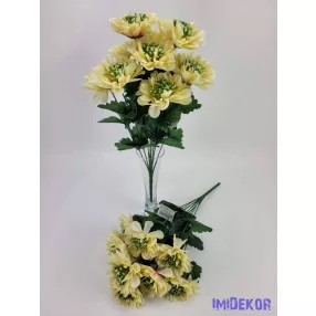 Dália 10 fejes selyemvirág csokor 43 cm - Krémes