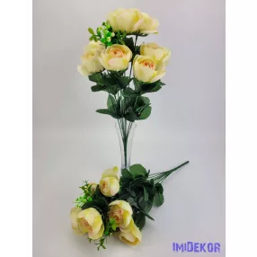 Boglárka 8 fejes selyemvirág csokor 42 cm - Vajas Barack