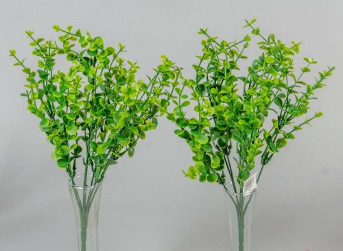 Eukaliptusz mű zöld bokor selyemvirág díszítő csokor 32 cm
