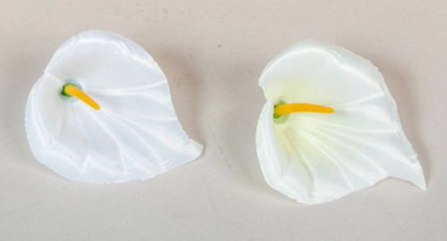 Kála fej selyemvirág fej 10 cm krém + fehér