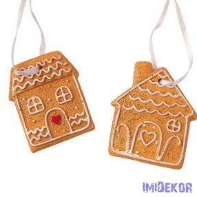 Mézeskalács házikó polirezin 2db/csomag 5x6cm