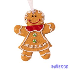 Mézeskalács kislány polirezin 5x6,5cm