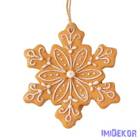 Mézeskalács hópihe polirezin 12cm