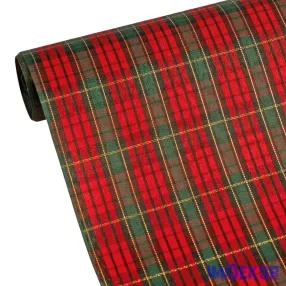   Karácsonyi skótkockás dekorációs anyag, asztali futó, 28cm x 2.7m