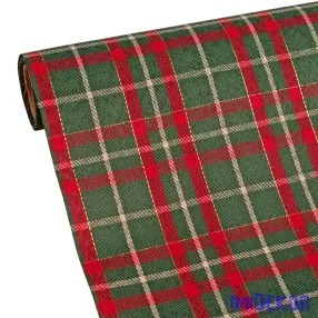   Karácsonyi skótkockás dekorációs anyag, asztali futó, 28cm x 2.7m