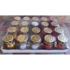 Kis gömb üvegmécses fém fedős 10 cm - Mix