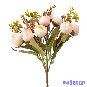 Boglárka 5 ágú selyemvirág csokor 32cm - Krém