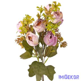 Boglárka 5 ágú selyemvirág csokor 32cm - Lila