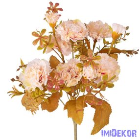 Szegfű 6 ágú selyemvirág csokor 30cm - Rózsaszín