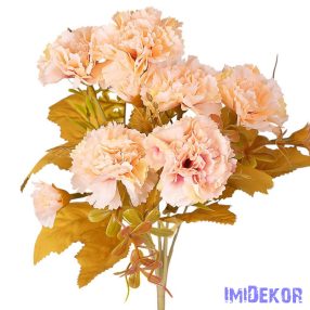 Szegfű 6 ágú selyemvirág csokor 30cm - Barack