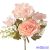 Rózsa-Hortenzia 5 ágú  selyem csokor 30cm - Púder rózsaszín