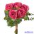 Eukaliptuszos rózsa selyemvirág csokor 36cm - Pink