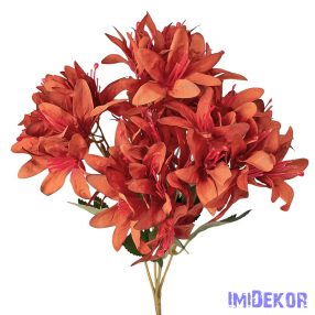 Selyemvirág 5 ágú csokor 29cm - Sötét narancssárga