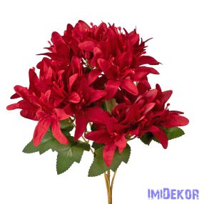 Selyemvirág 5 ágú csokor 29cm - Bordó