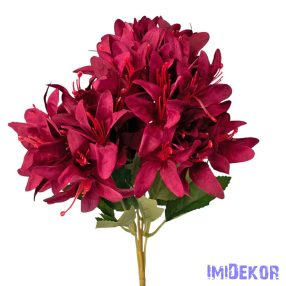 Selyemvirág 5 ágú csokor 29cm - Wine red