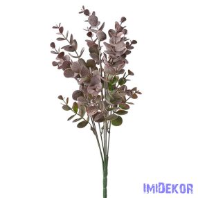 Eukaliptusz 7 ágú műzöld csokor 34cm - Lila