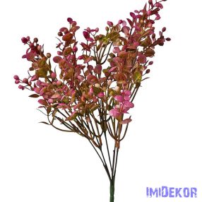 Bogyós leveles műzöld bokor 40cm - Rózsaszínes