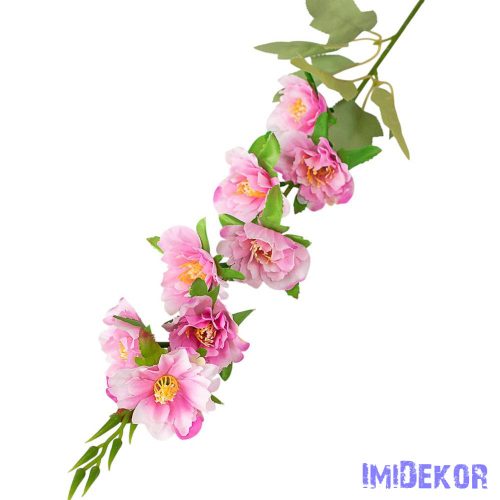 Virágos selyemvirág ág 76cm - Világos rózsaszín