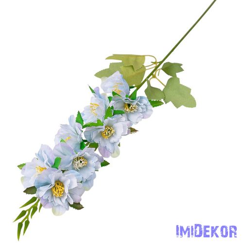 Virágos selyemvirág ág 76cm - Halványkék