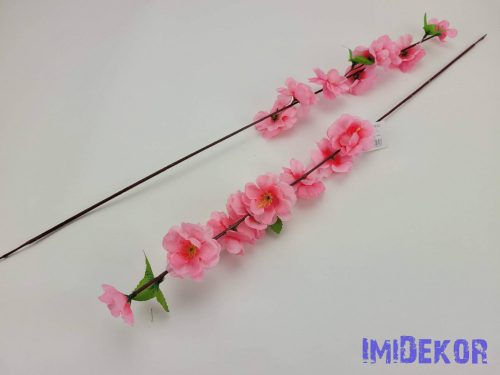 Barackvirág ág szálas selyemvirág 60 cm sötét rózsaszín