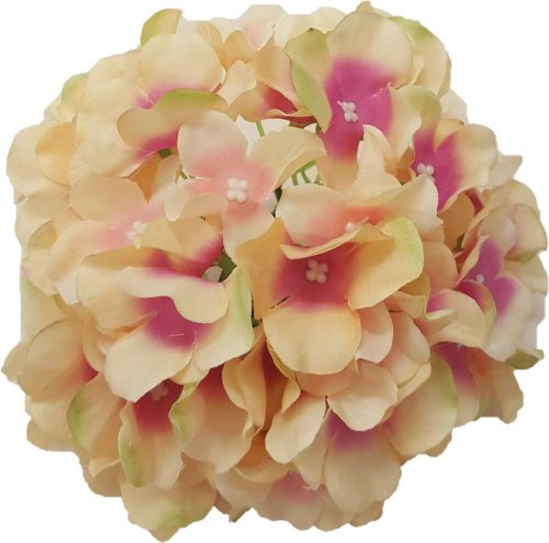 Hortenzia fej selyemvirág fej 18 cm rózsaszín világos barack