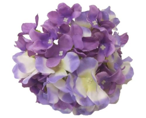 Hortenzia fej selyemvirág fej 18 cm krém világos lila