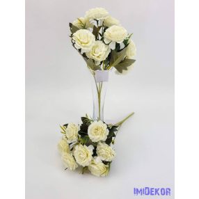 Dália 8 fejes selyemvirág csokor 29 cm - Krém