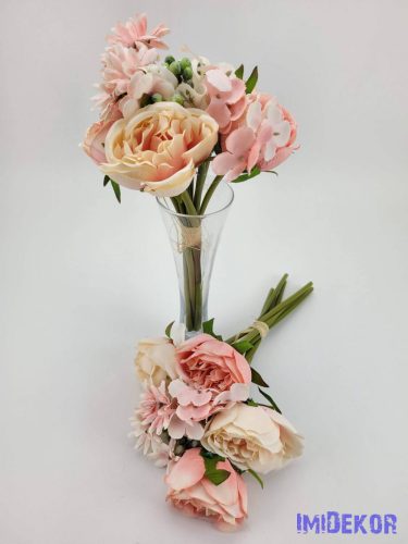 Ranunculus vegyes csokor 28 cm - Rózsaszínes barack